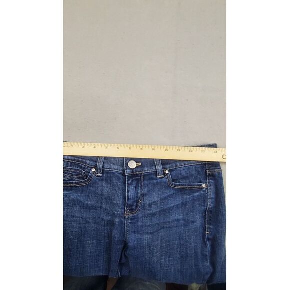 White House Black Market Jeans 26 Blue Flare Noir Stretch Dark‎ Wash - Picture 5 of 11